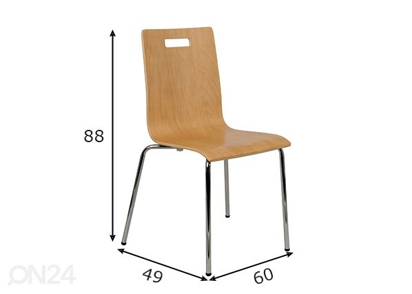 Tuolit 4 kpl mitat