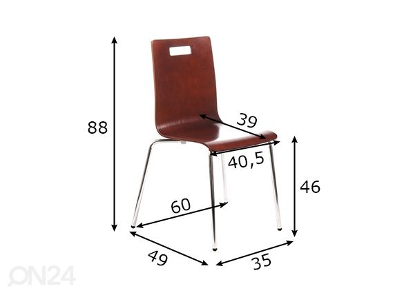 Tuolit 4 kpl, pähkinä mitat