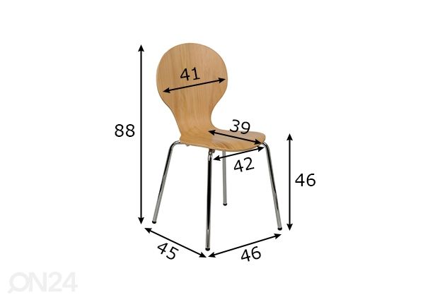Tuolit 4 kpl, pyökki mitat