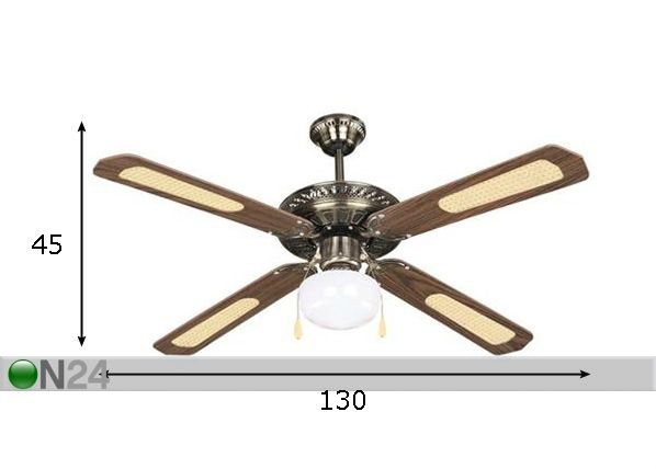 Tuuletinvalaisin 70 W mitat