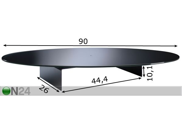 TV -alusta ROTOBRIDGE STYLE L mitat