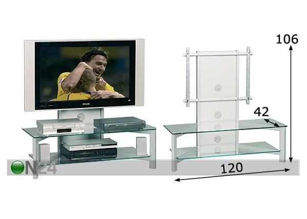 TV-pöytä KAYMAN 120 cm mitat