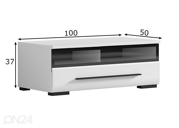 TV-taso 100 cm mitat