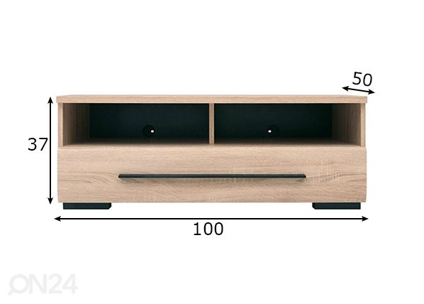 TV-taso 100 cm mitat