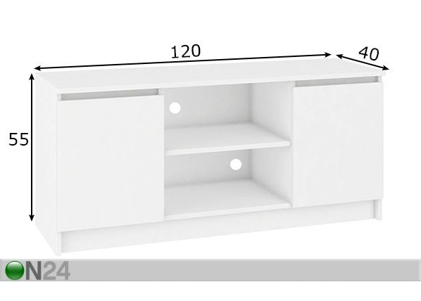 TV-taso 120 cm mitat