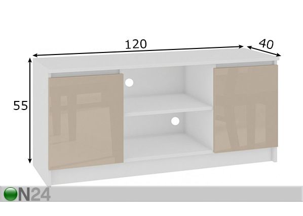 TV-taso 120 cm mitat