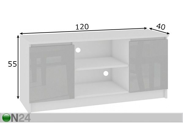 TV-taso 120 cm mitat