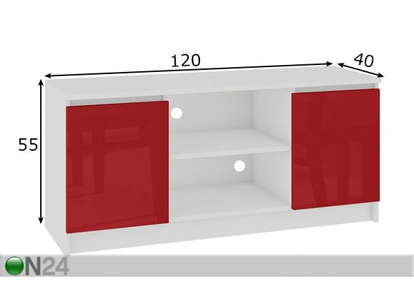 TV-taso 120 cm mitat