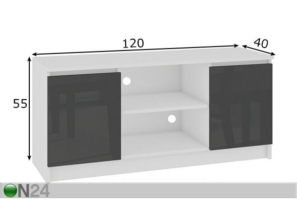TV-taso 120 cm mitat