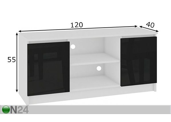 TV-taso 120 cm mitat