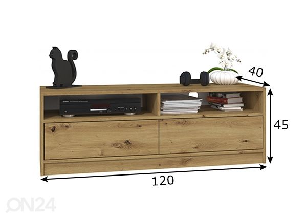 TV-taso 120 cm mitat