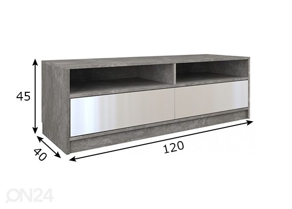 TV-taso 120 cm mitat