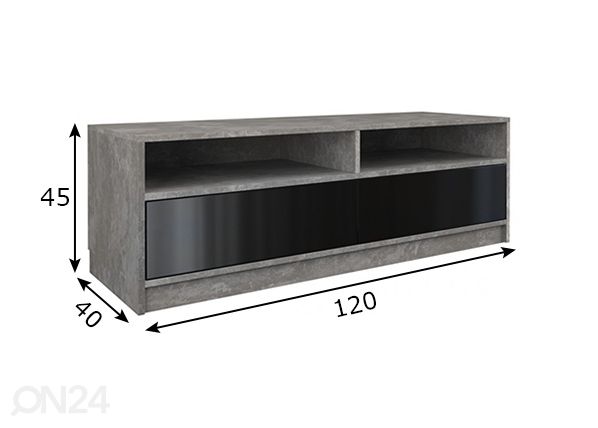TV-taso 120 cm mitat