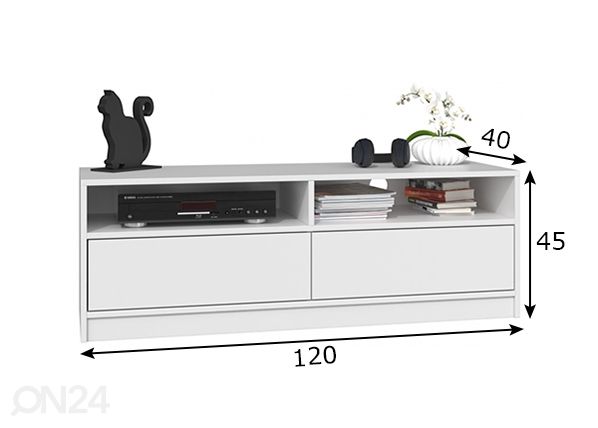 TV-taso 120 cm mitat
