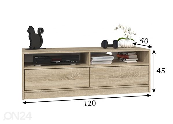 TV-taso 120 cm mitat