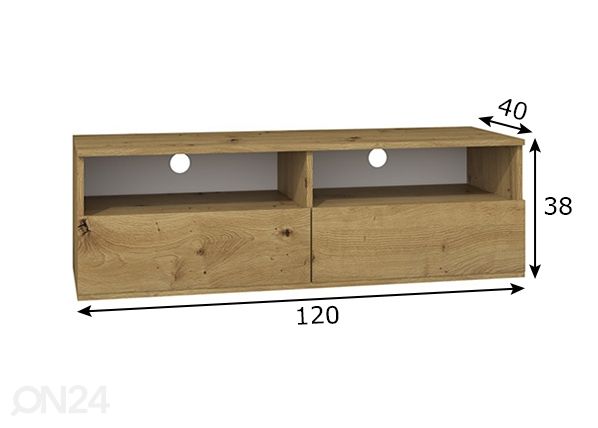 TV-taso 120 cm mitat