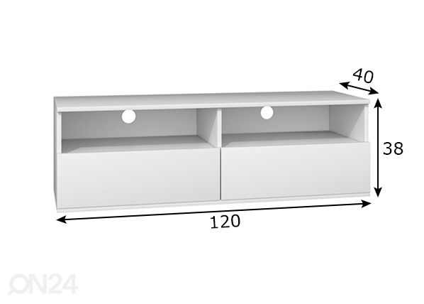 TV-taso 120 cm mitat
