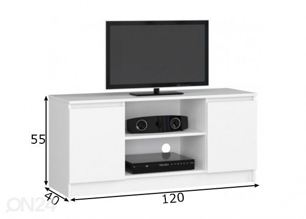 TV-taso 120 cm mitat