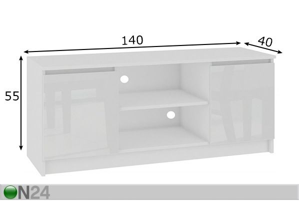 TV-taso 140 cm mitat