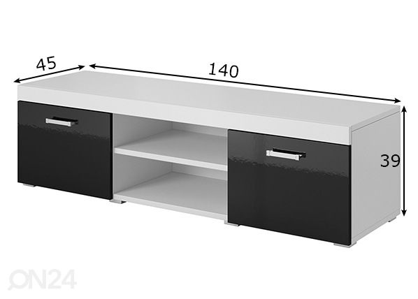 TV-taso 140 cm mitat