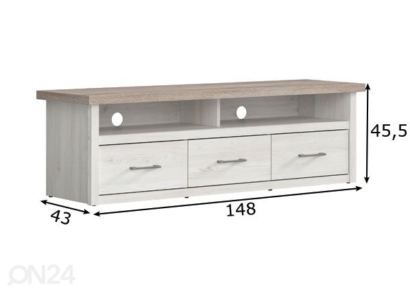 TV-taso 148 cm mitat