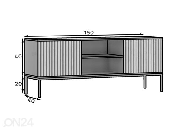 TV-taso 150 cm mitat