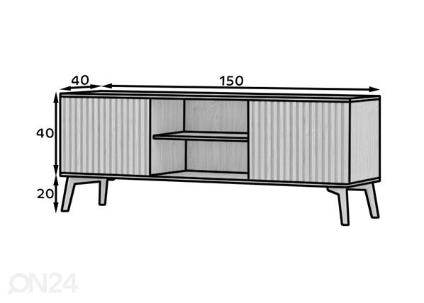TV-taso 150 cm mitat