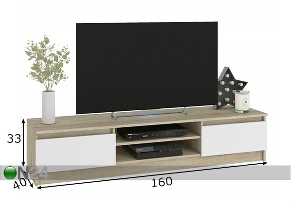 TV-taso 160 cm mitat