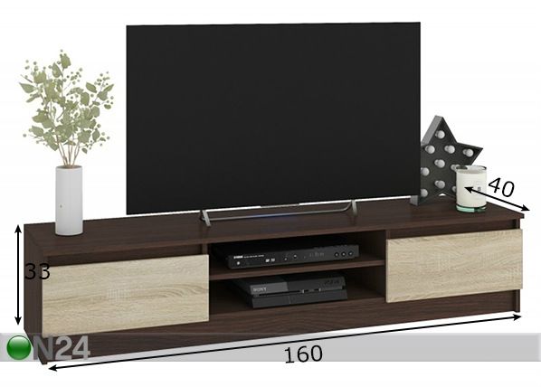 TV-taso 160 cm mitat