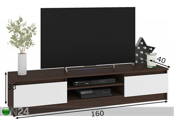 TV-taso 160 cm mitat