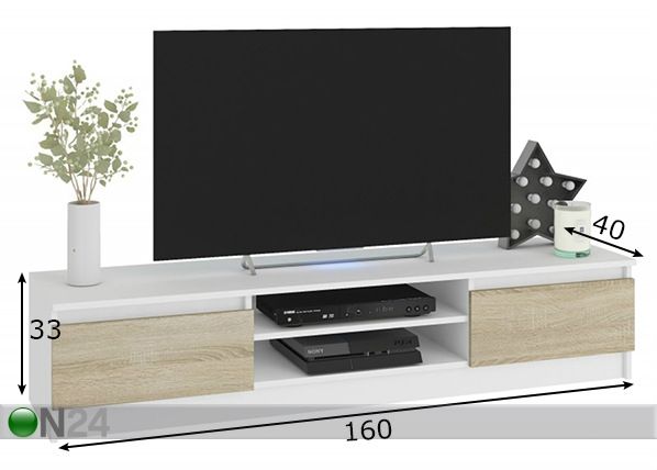 TV-taso 160 cm mitat