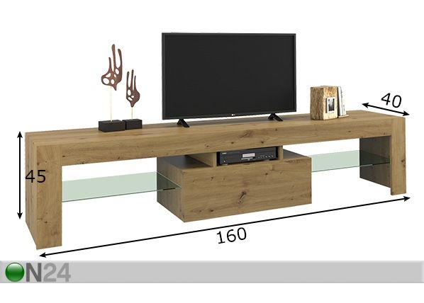 TV-taso 160 cm mitat