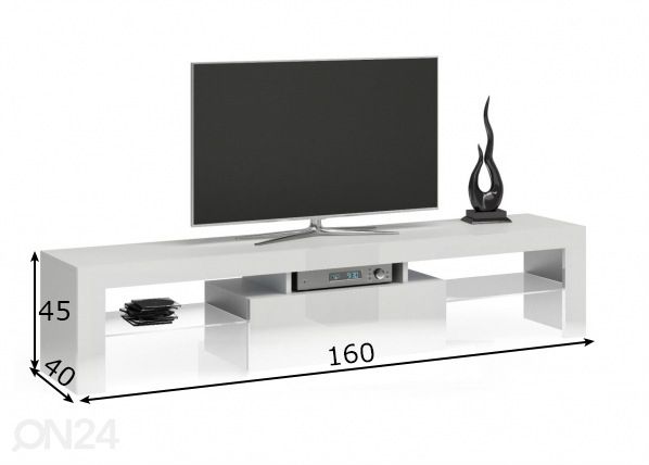 Tv-taso 160 cm mitat