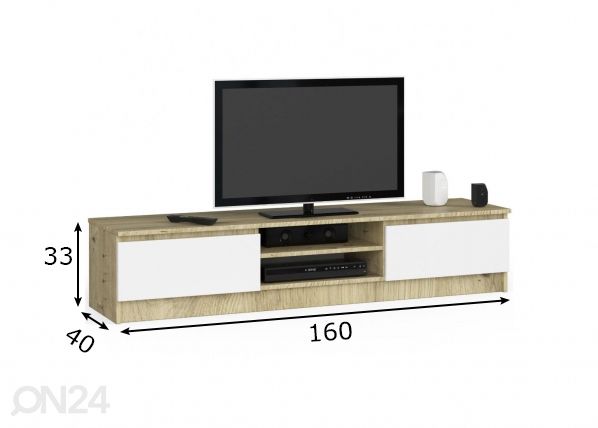 TV-taso 160 cm mitat
