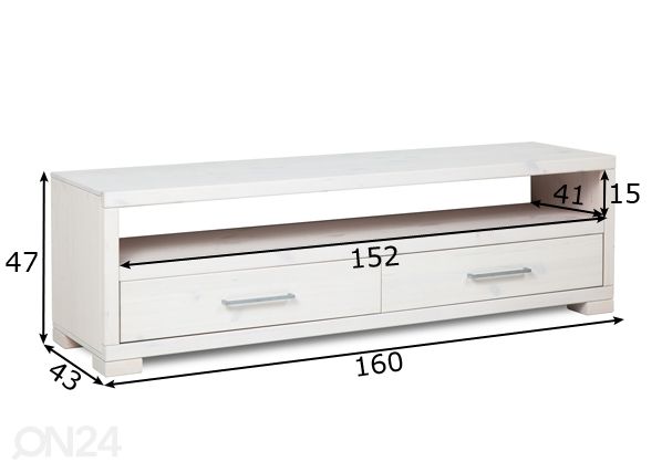 TV-taso 160 cm, mänty mitat