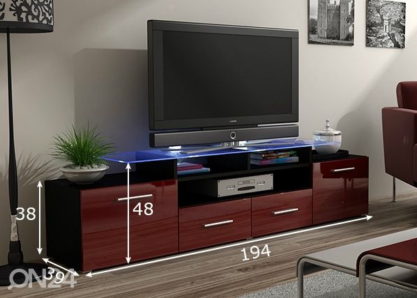 TV-taso 194 cm mitat
