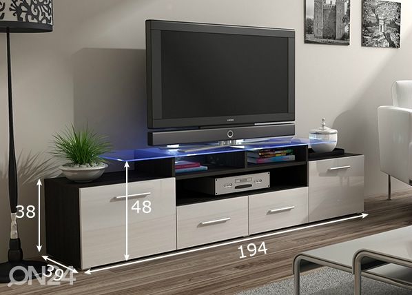 TV-taso 194 cm mitat