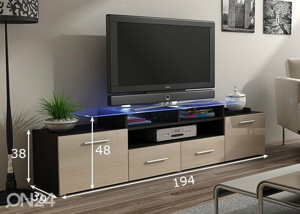 TV-taso 194 cm mitat