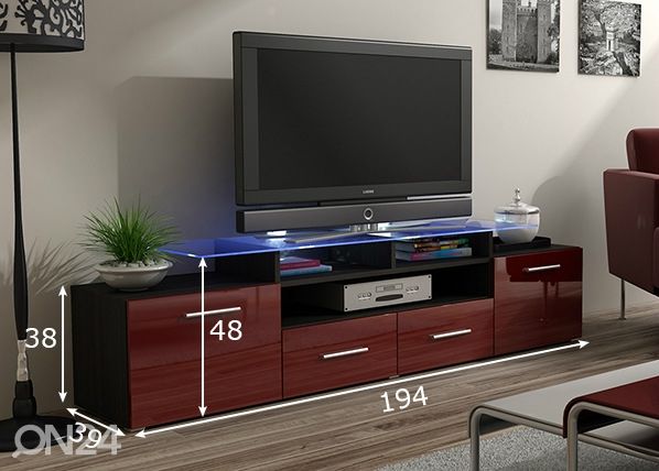 TV-taso 194 cm mitat