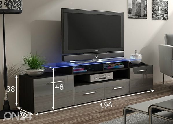 TV-taso 194 cm mitat