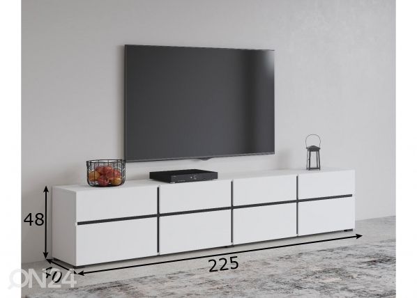 TV-taso 225 cm mitat