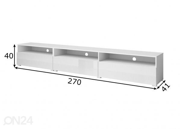 TV-taso 270 cm mitat