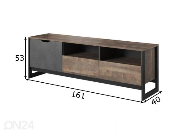 TV-taso Arden 161 cm mitat