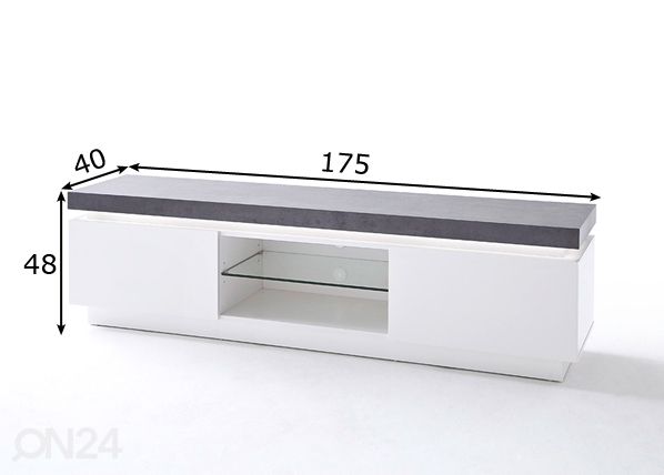 TV-taso Atlanta LED-valaistuksella mitat