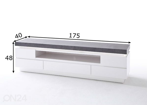 TV-taso Atlanta LED-valaistuksella, betoni mitat