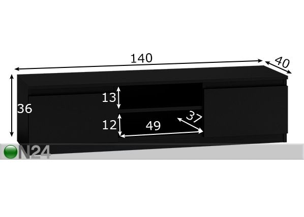 TV-taso Brooklyn 140 cm mitat