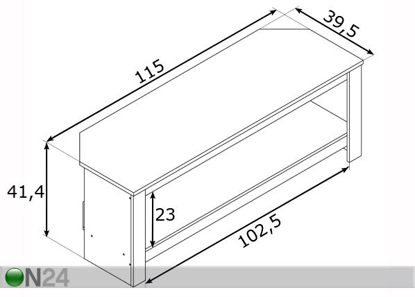 TV-taso CALIBER mitat