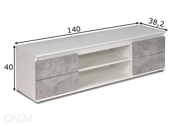 TV-taso Como 140 cm mitat