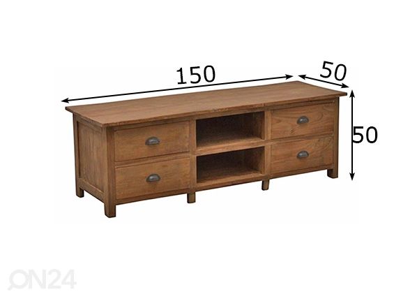TV-taso Daisy 150 cm mitat