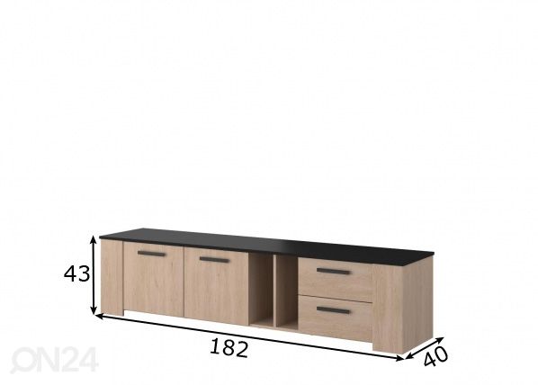 TV-taso Helma 182 cm mitat